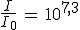 \frac{I}{I_0}\,=\,10^{7,3}